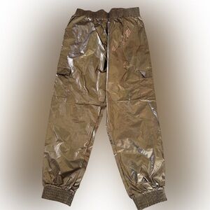 Victoria Sport Metallic Bronze Cargo Jogger Pants Medium NWT